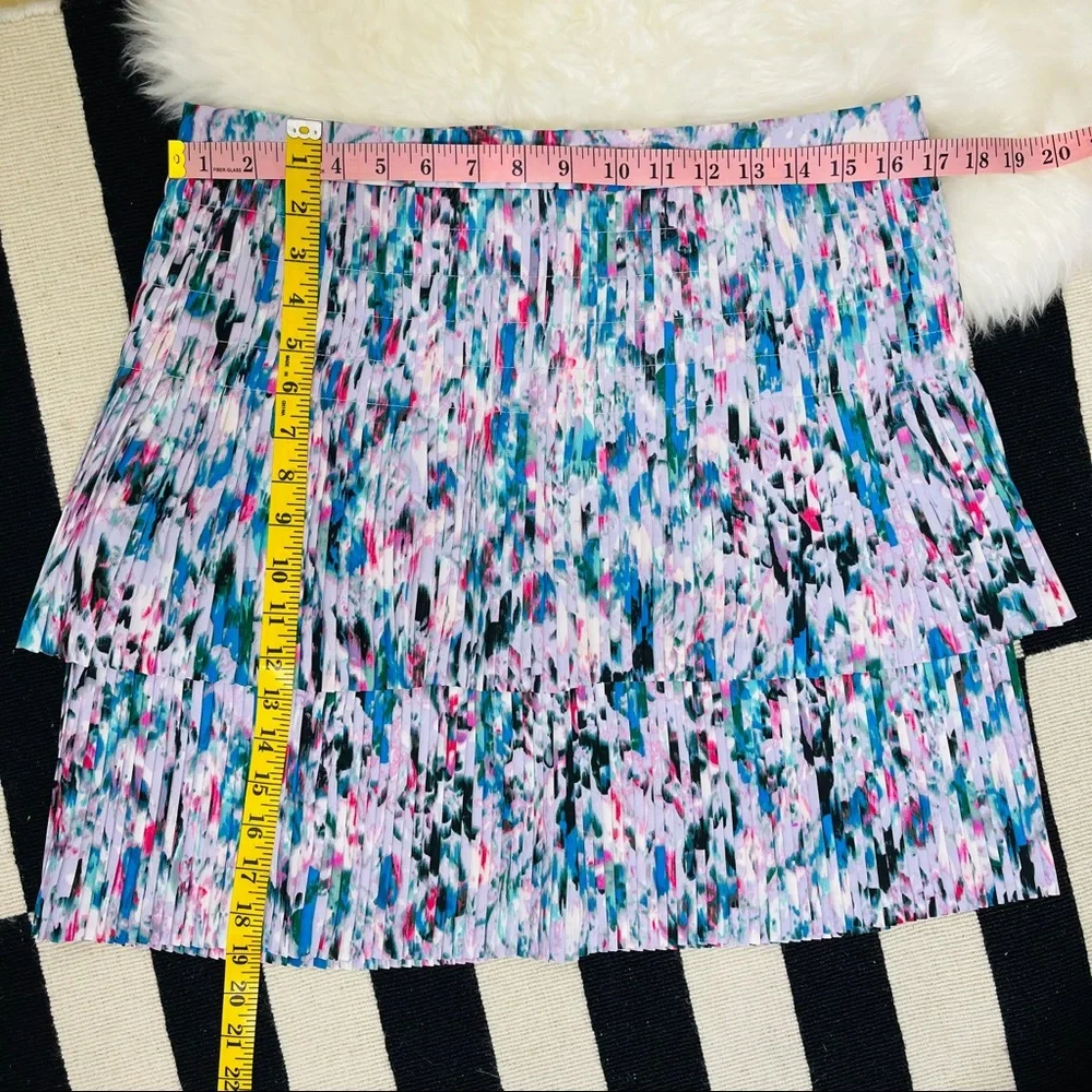 J. Crew Two-Tier Pleated Watercolor Floral Mini Skirt 10